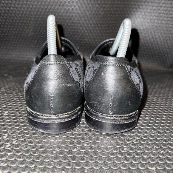 Gucci Horsebit Black Canvas Logo Designer Loafers Shoes Womens Size 39.5 (9.5) - Picture 4 of 11
